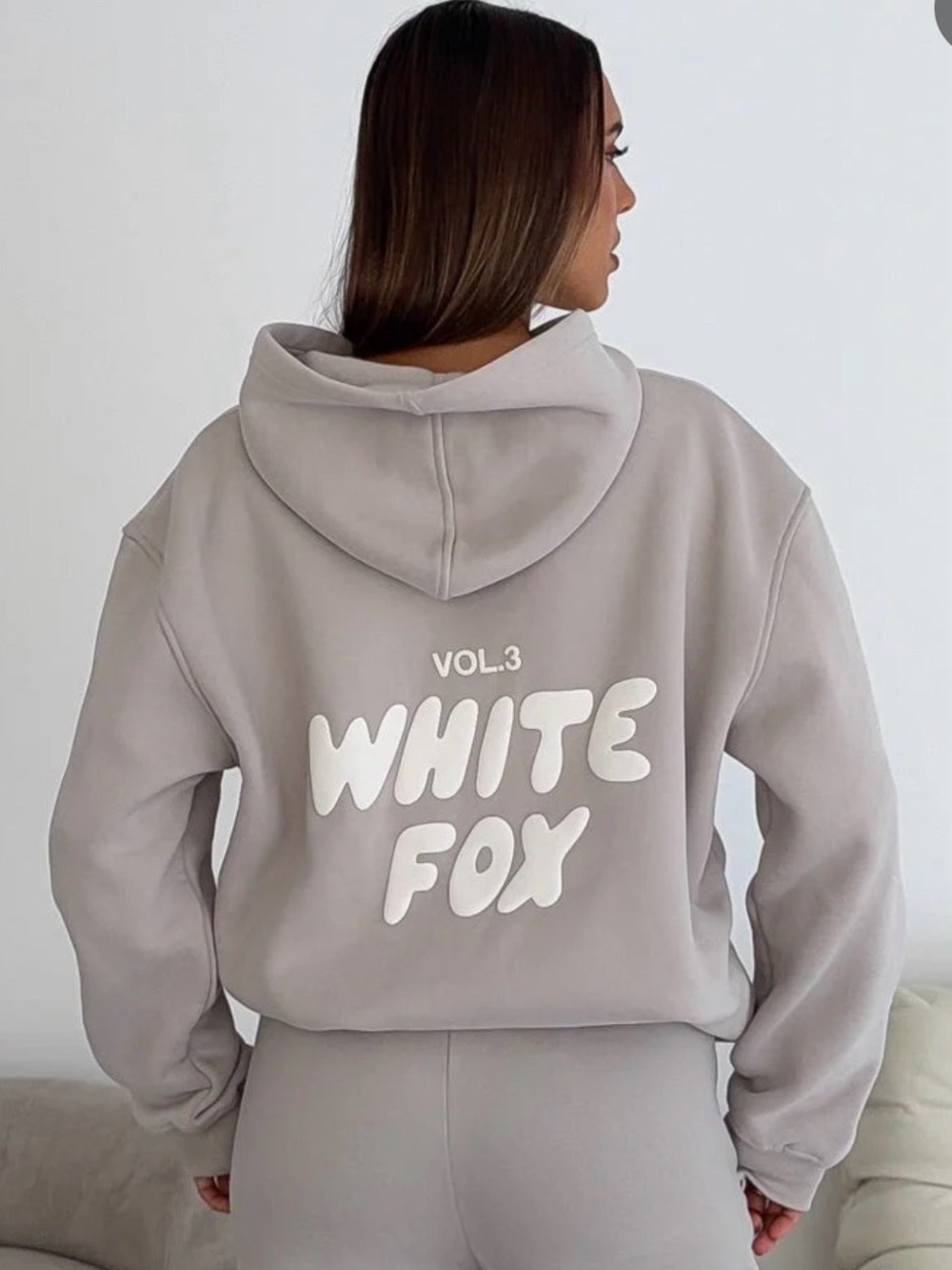 White Fox Boutique Light Gray VOL.3 Logo Hoodie